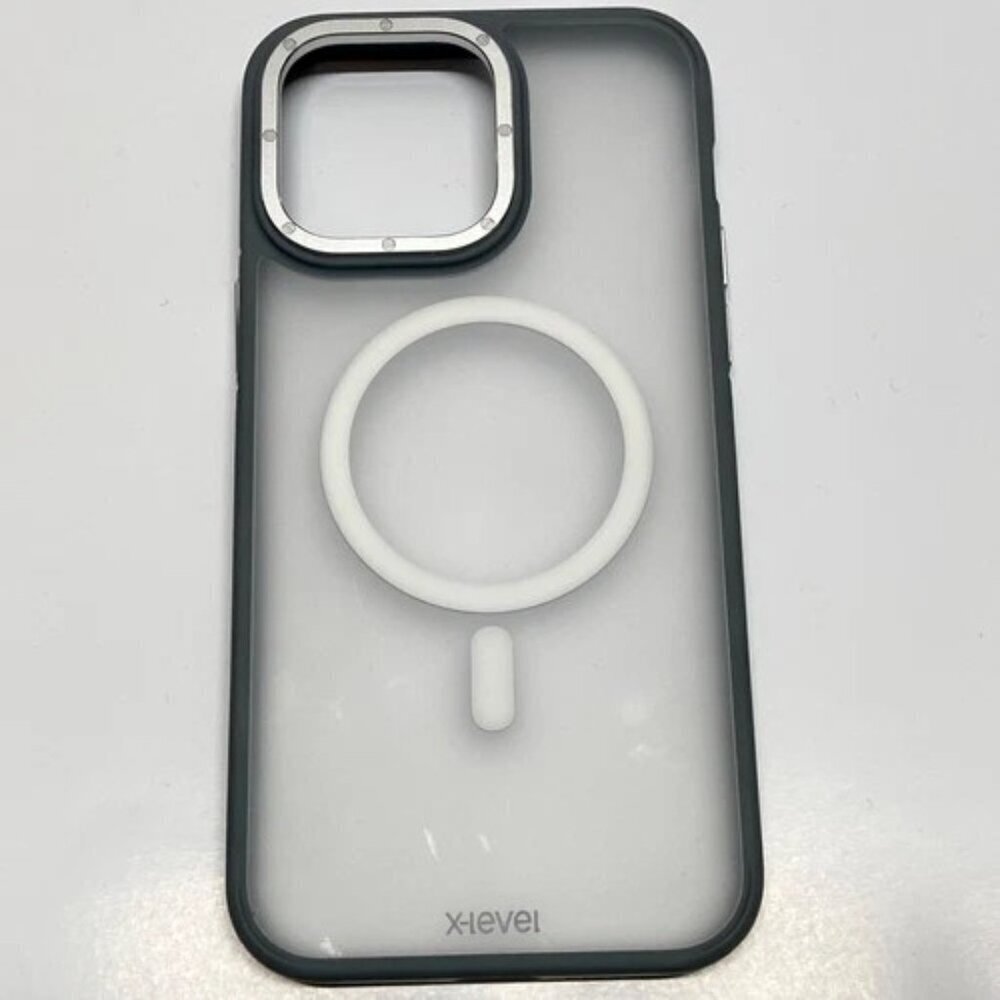 X-Level iphone 14 Pro Max Case Gray Clear Magnetic Charger Accessory Compatible